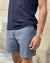 A man wearing the Hazy Day Blue Shorts