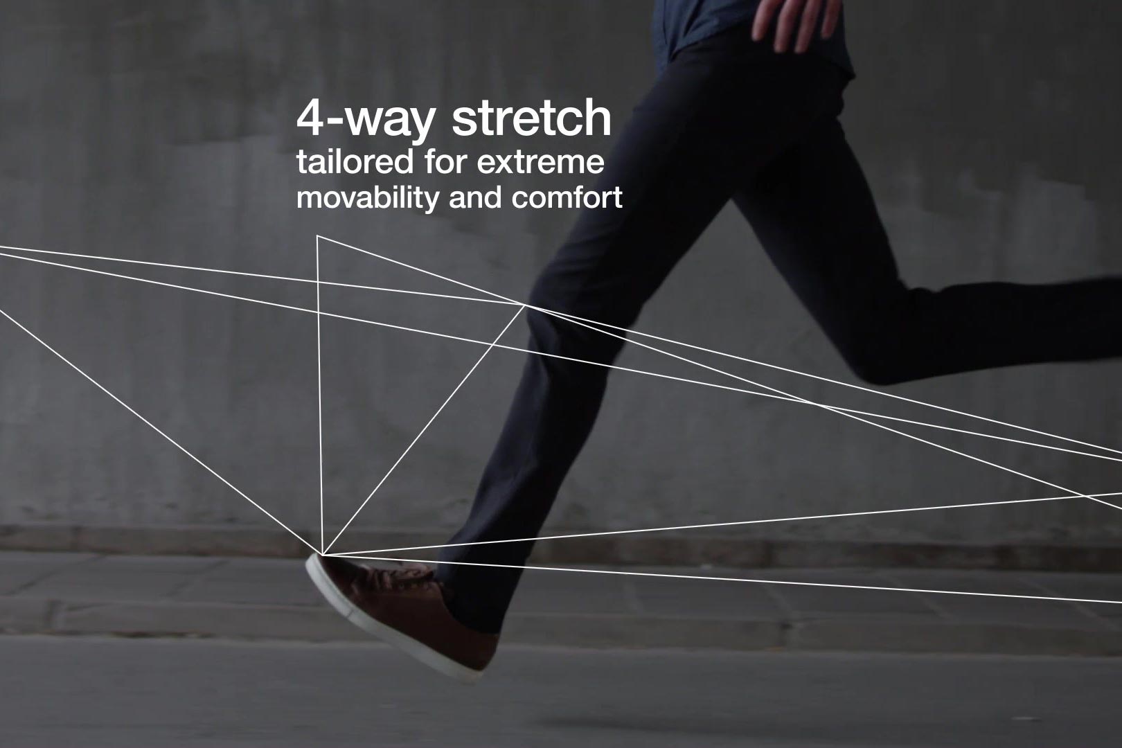 An image showing the 4-way strech feature.